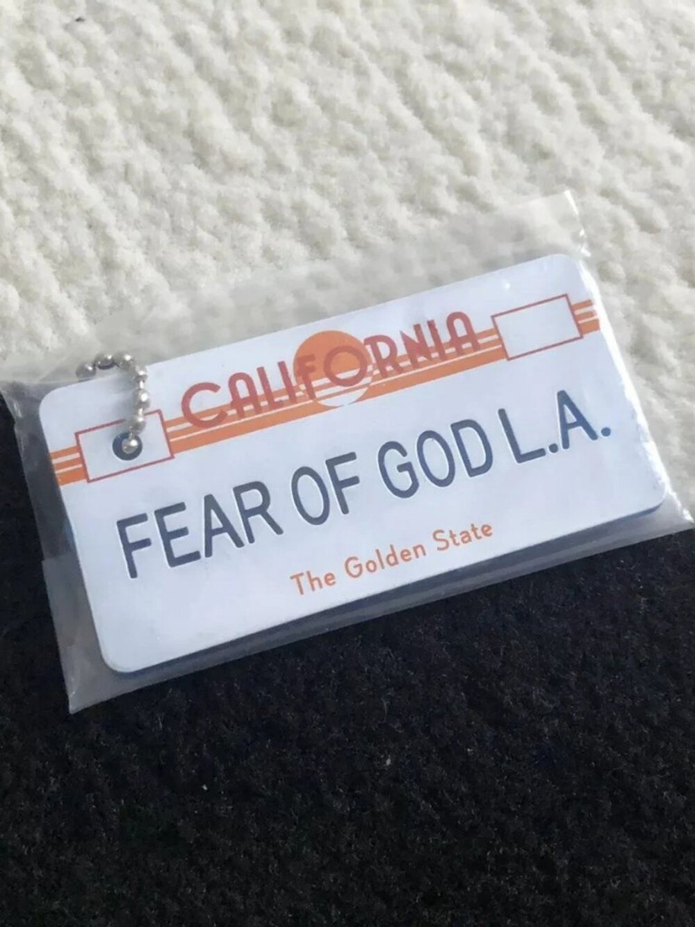 Fear Of God L.A. California License Plate Keychain The Golden State New